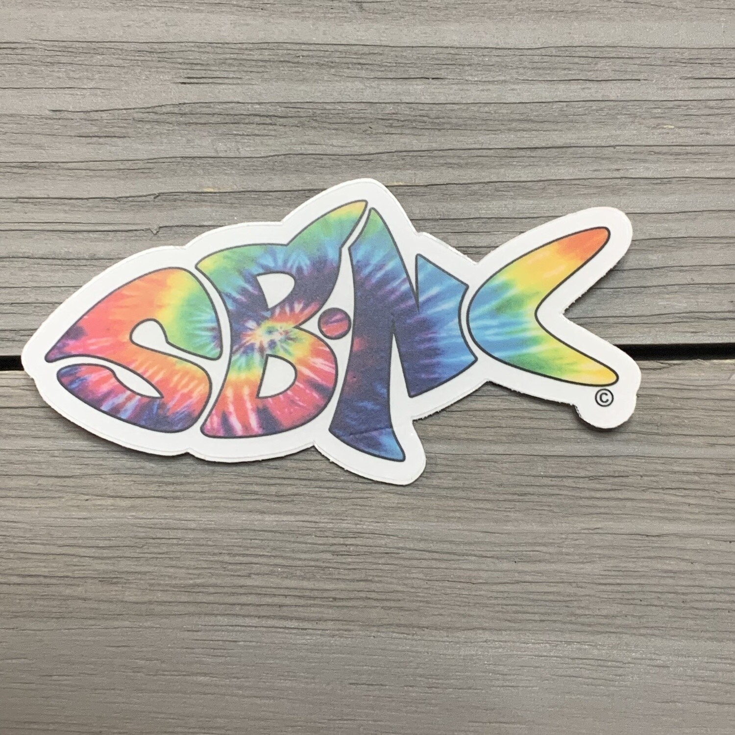 STICKER (S) SBNC FISH RAINBOW TIE-DYE