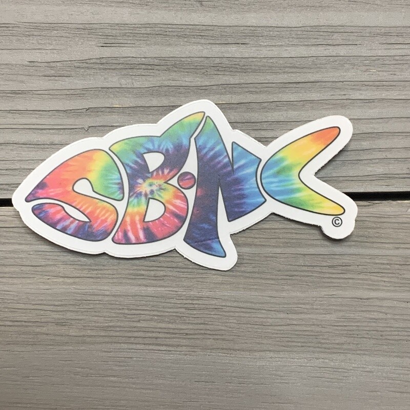 STICKER (S) SBNC FISH RAINBOW TIE-DYE