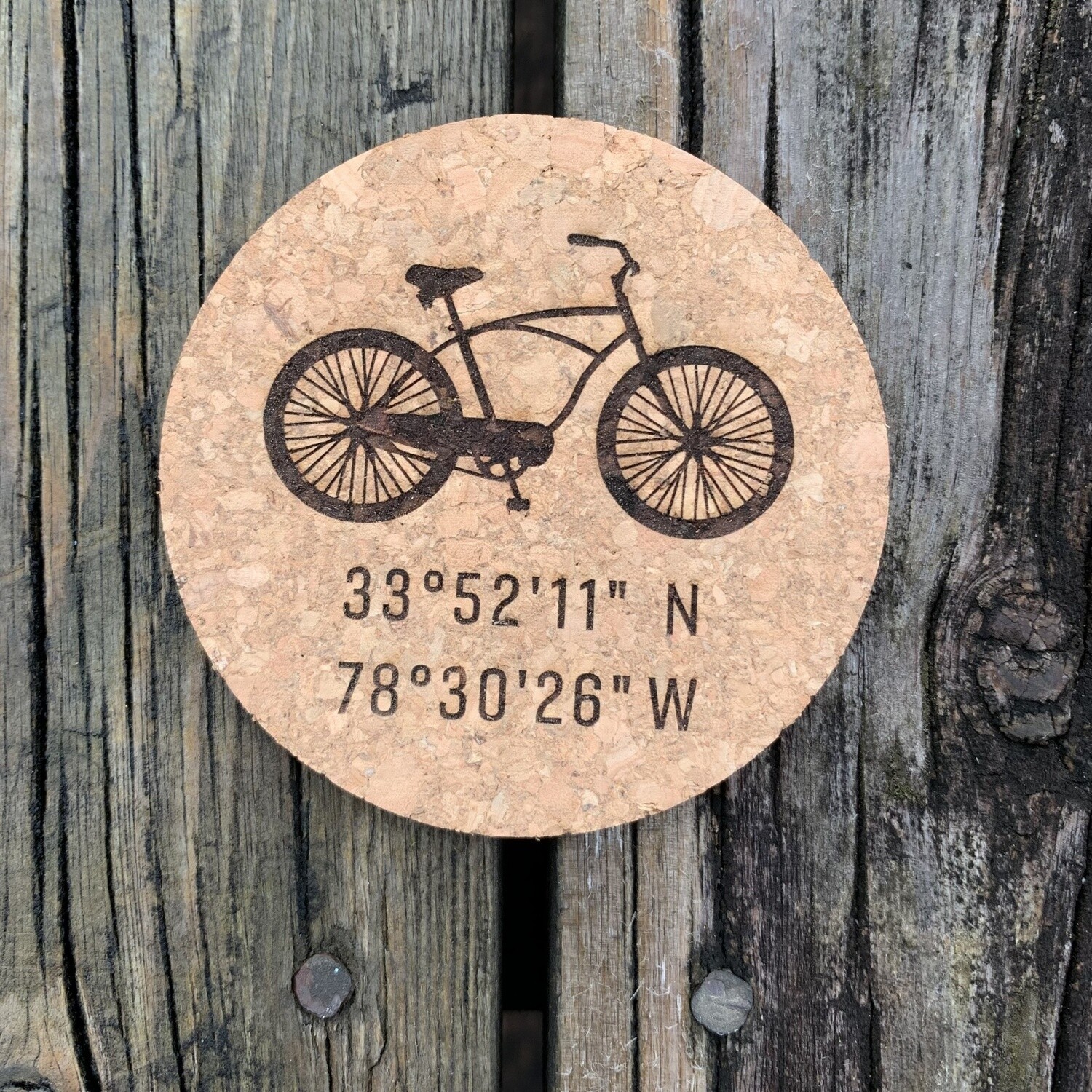 BICYCLE ROUND CORK COASTER