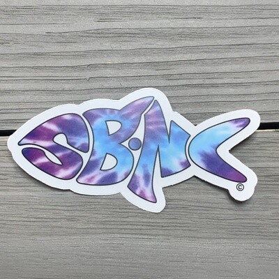 STICKER (S) SBNC FISH PURPLE/BLUE TIE-DYE