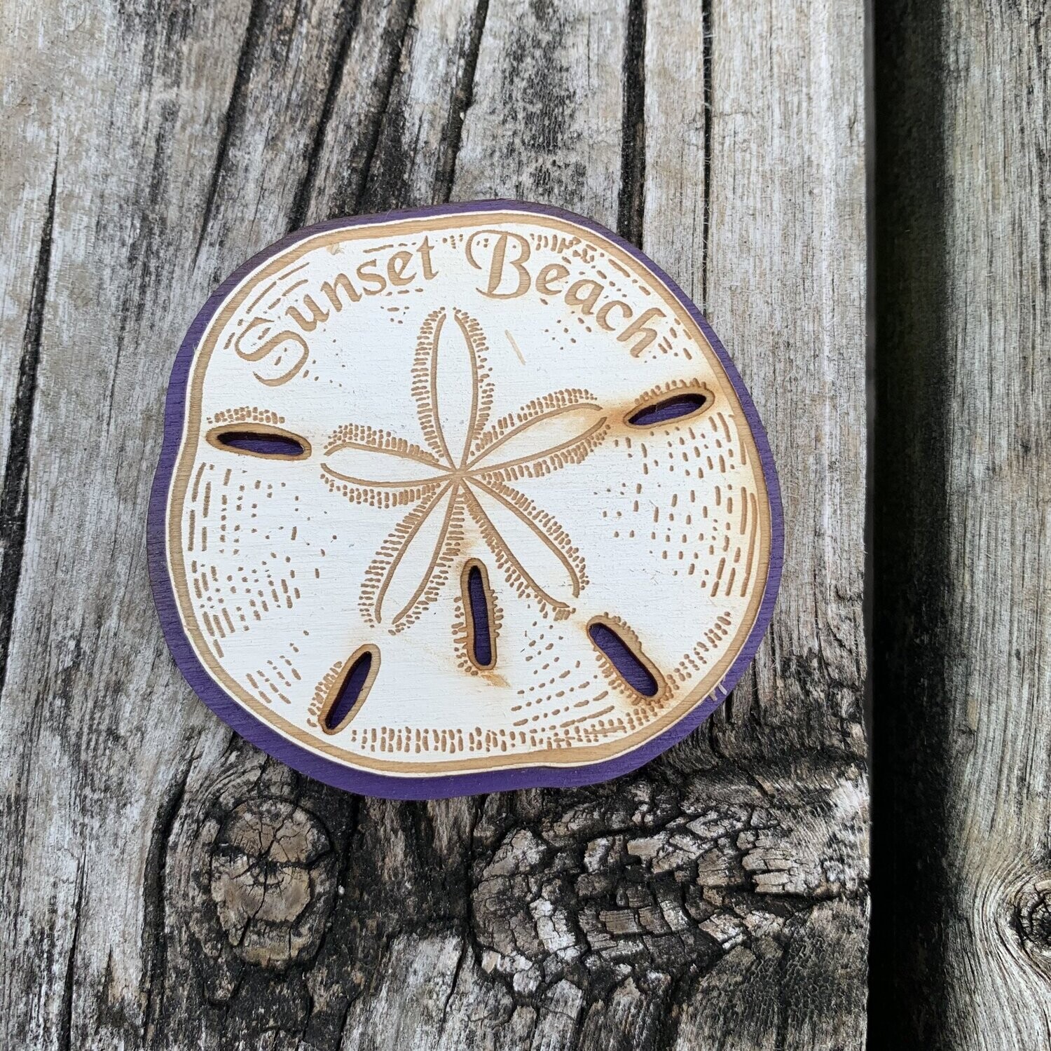 LRG SAND DOLLAR MAGNET (PURPLE)