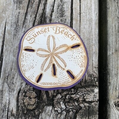 LRG SAND DOLLAR MAGNET (PURPLE)