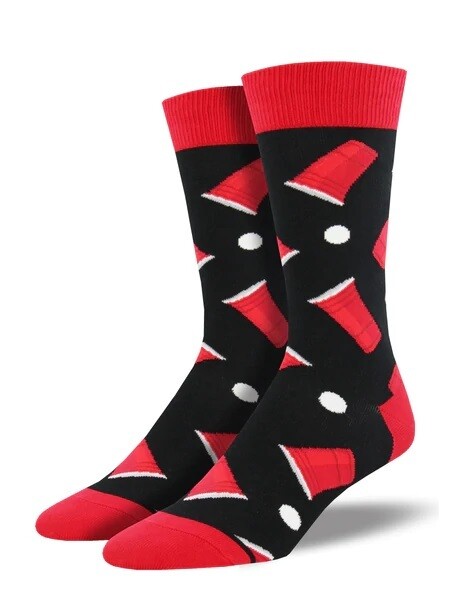 BEER PONG MENS SOCKS BLACK