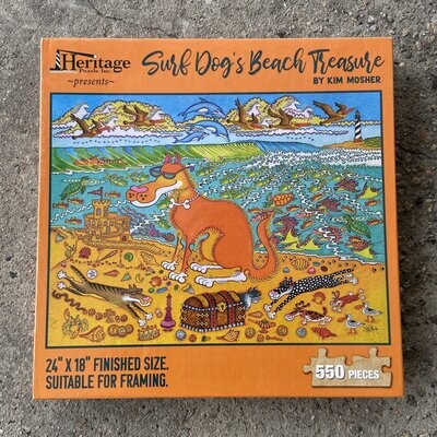 SURF DOG&#39;S BEACH TREASURE PUZZLE 550PCS
