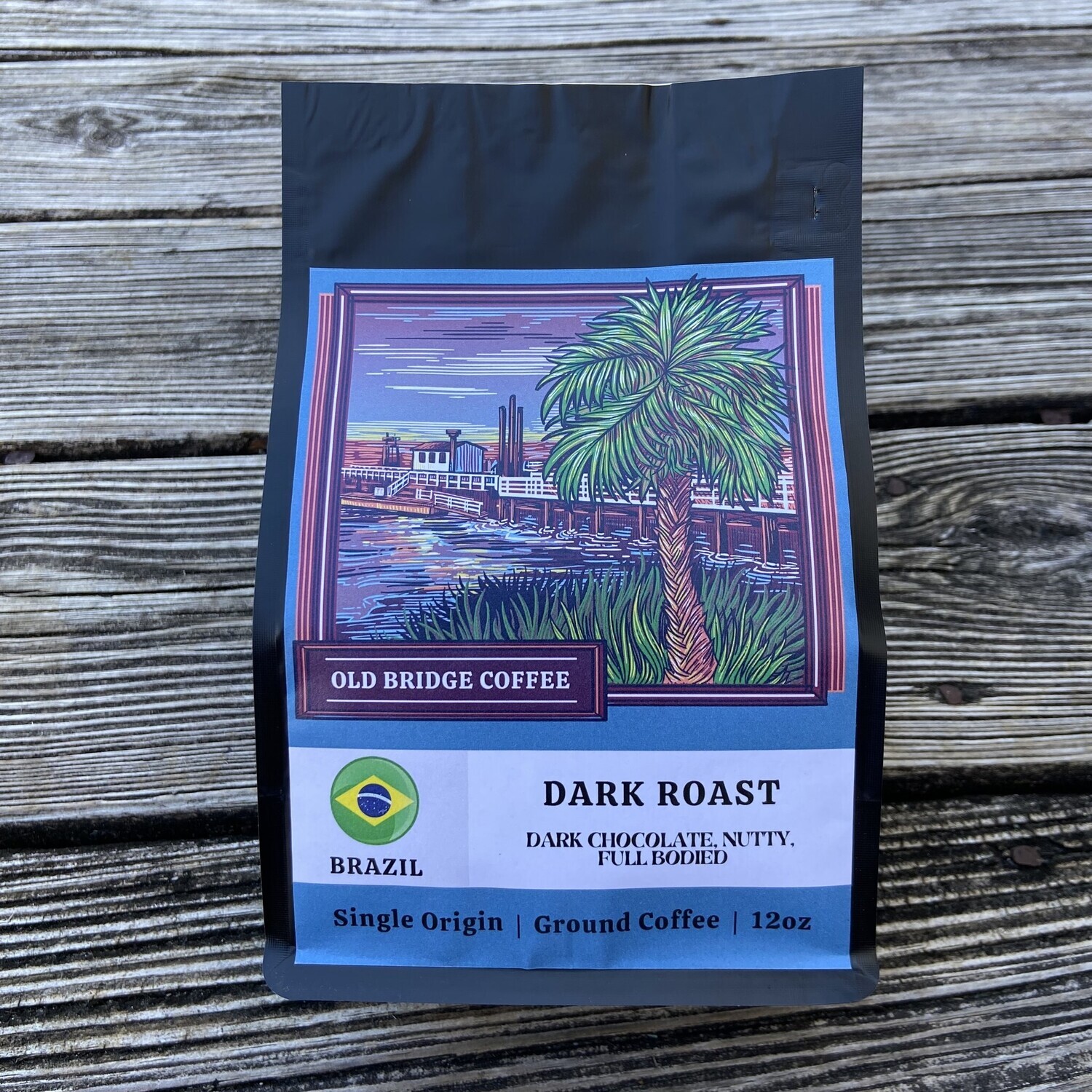 OLD BRIDGE DARK ROAST COFFEE 3/4 lb GROUND