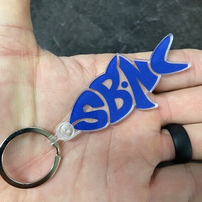 SBNC FISH LOGO NAVY KEYRING