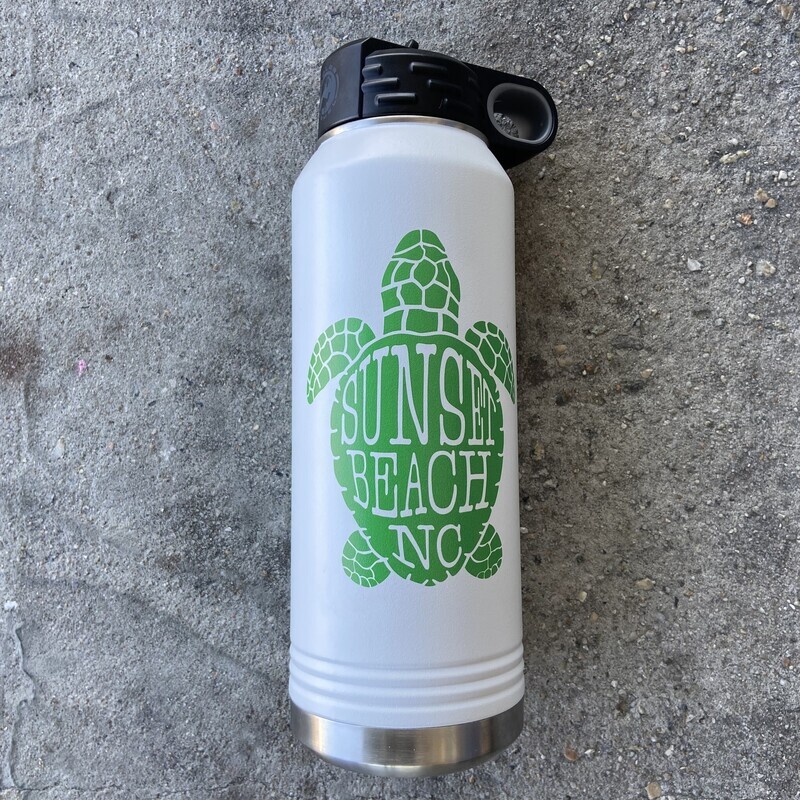 TURTLE 32oz WHITE STRAW BOTTLE