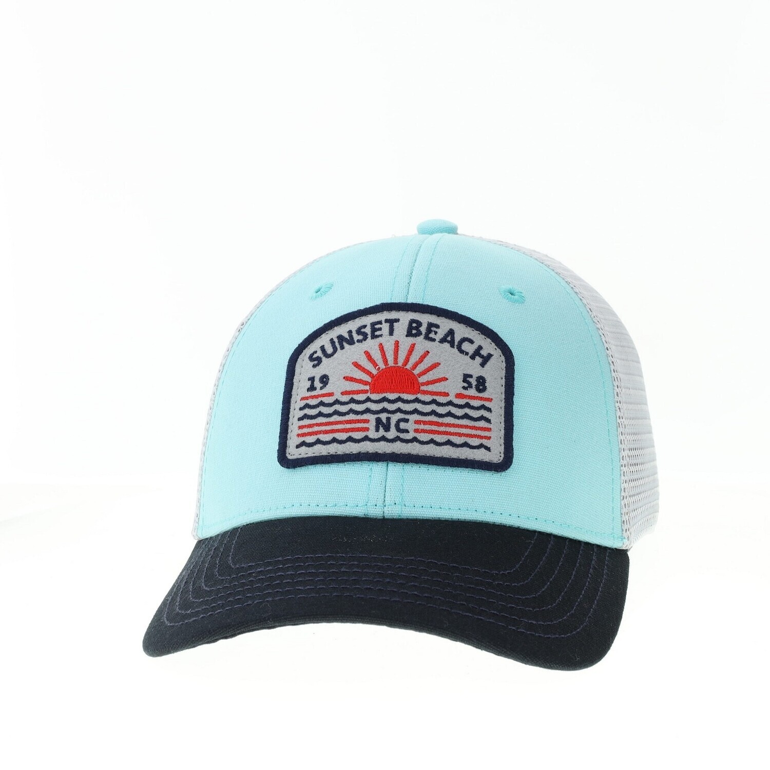 MELANGE SUN &amp; WAVES PATCH LPSW TRUCKER CAP MINT/SILVER