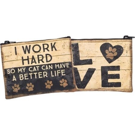 ZIPPER WALLET I WORK HARD SO