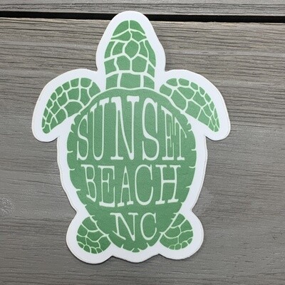 STICKER (S) SUNSET BEACH NC SEA TURTLE SHELL