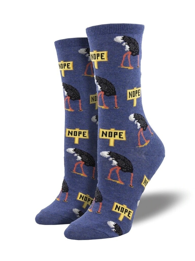 NOPE WOMENS SOCKS BLUE HEATHER