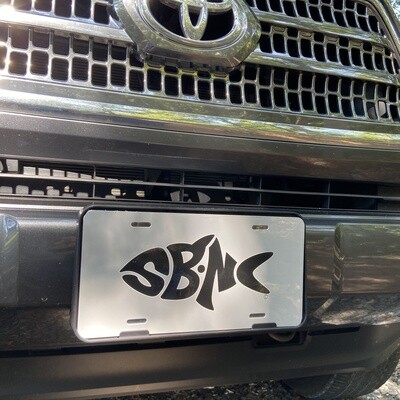 SBNC FISH BLACK ON LT. GRAY LICENSE PLATE