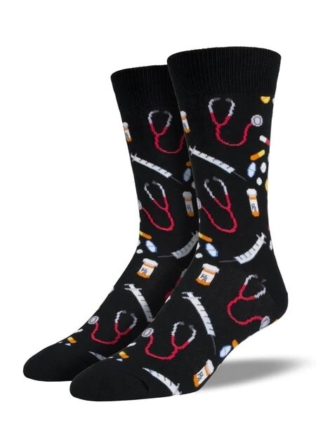 MEDS BLACK MENS SOCKS