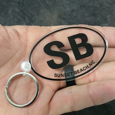 SB OVAL CLEAR W/BLACK KEYRING