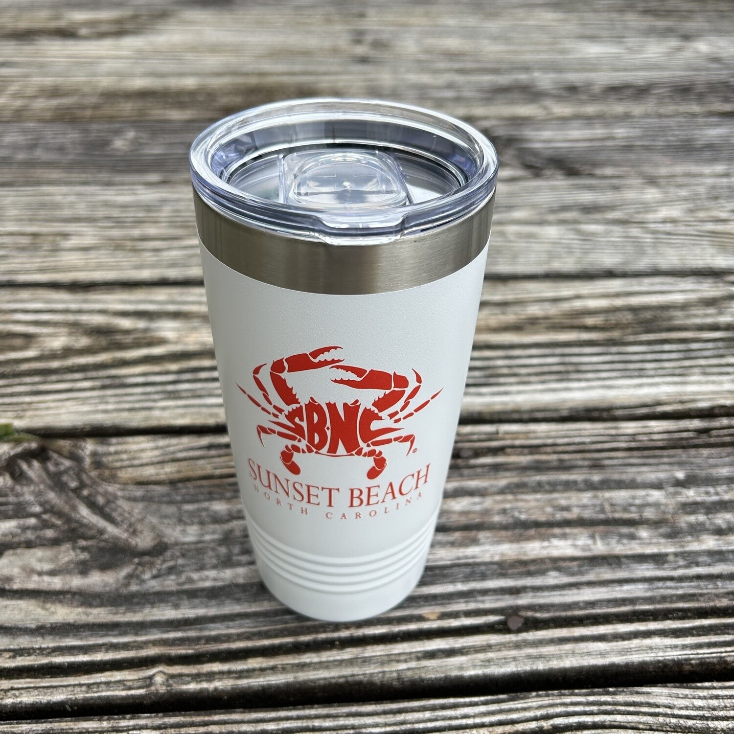 SBNC CRAB CLASSIC 20oz TUMBLER WHITE W/RED INK