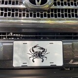 SBNC CRAB BLACK ON WHITE LICENSE PLATE