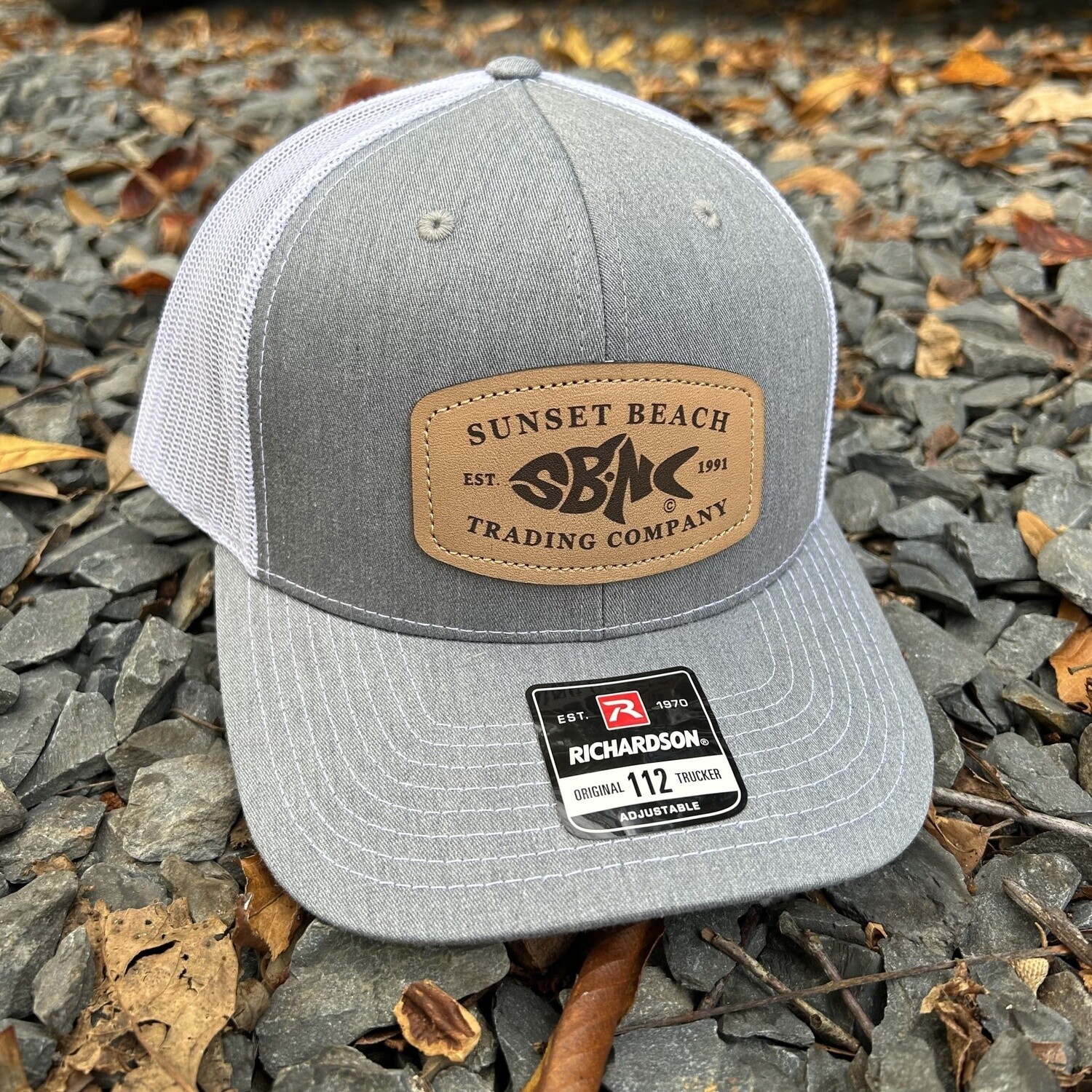 SBNC FISH SBTC BUCKLE LEATHER PATCH CAP HTHGRAY/WHITE
