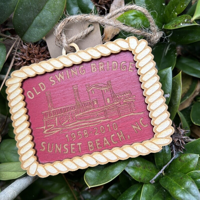 OLD SWING BRIDGE ORNAMENT (BURGUNDY)