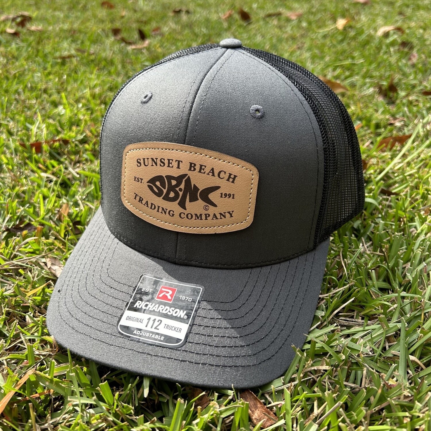 SBNC FISH SBTC BUCKLE LEATHER PATCH CAP CHAR/BLK
