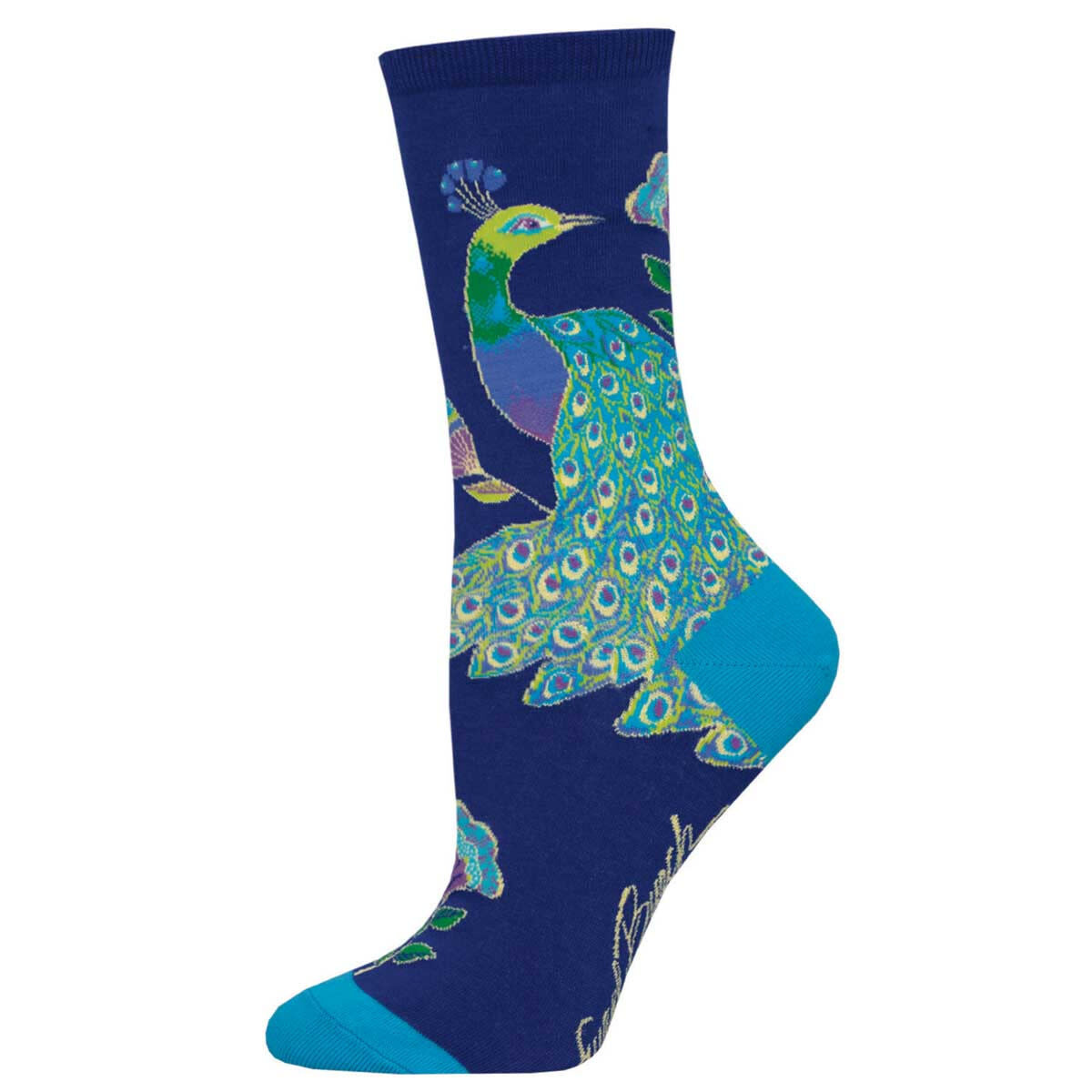 INTRICATE PEACOCK WOMENS SOCK BLUE