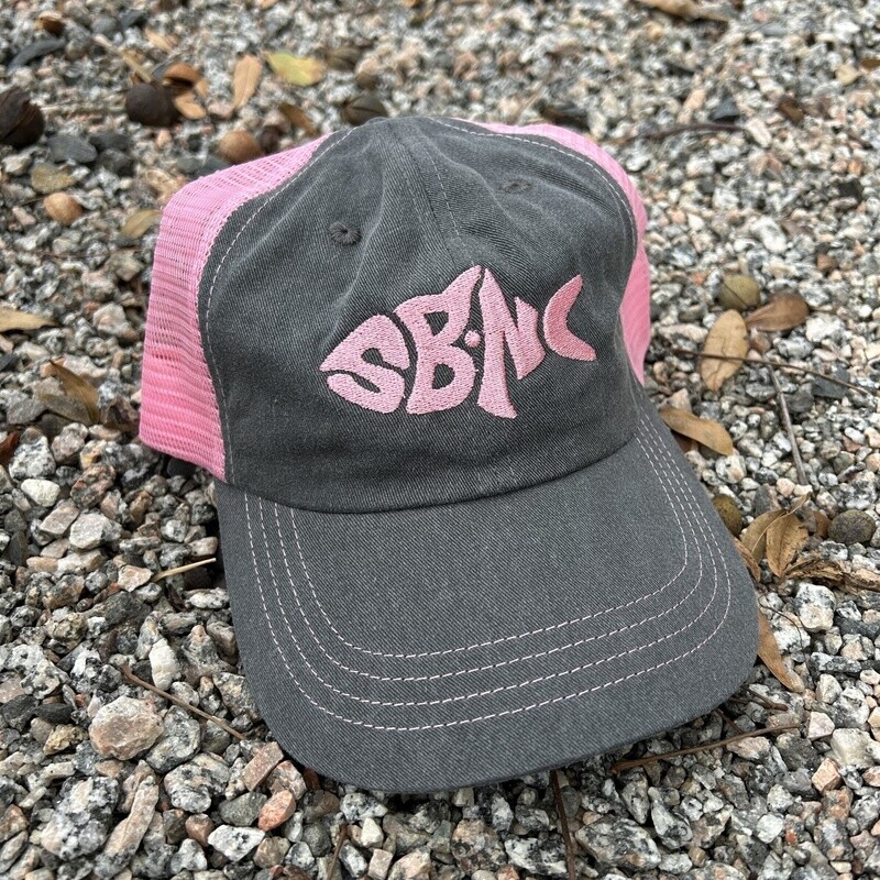 SBNC FISH GRAY W/NEON PINK MESH TRUCKER CAP