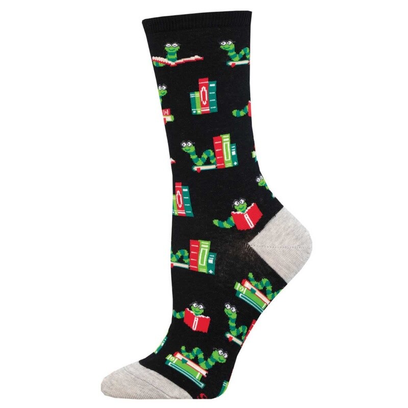 BOOKWORM WOMENS SOCK BLACK