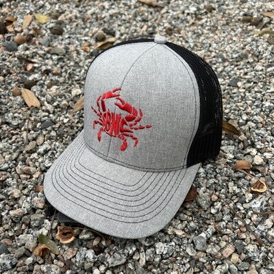 SBNC CRAB (RED) W/BLACK MESH TRUCKER CAP