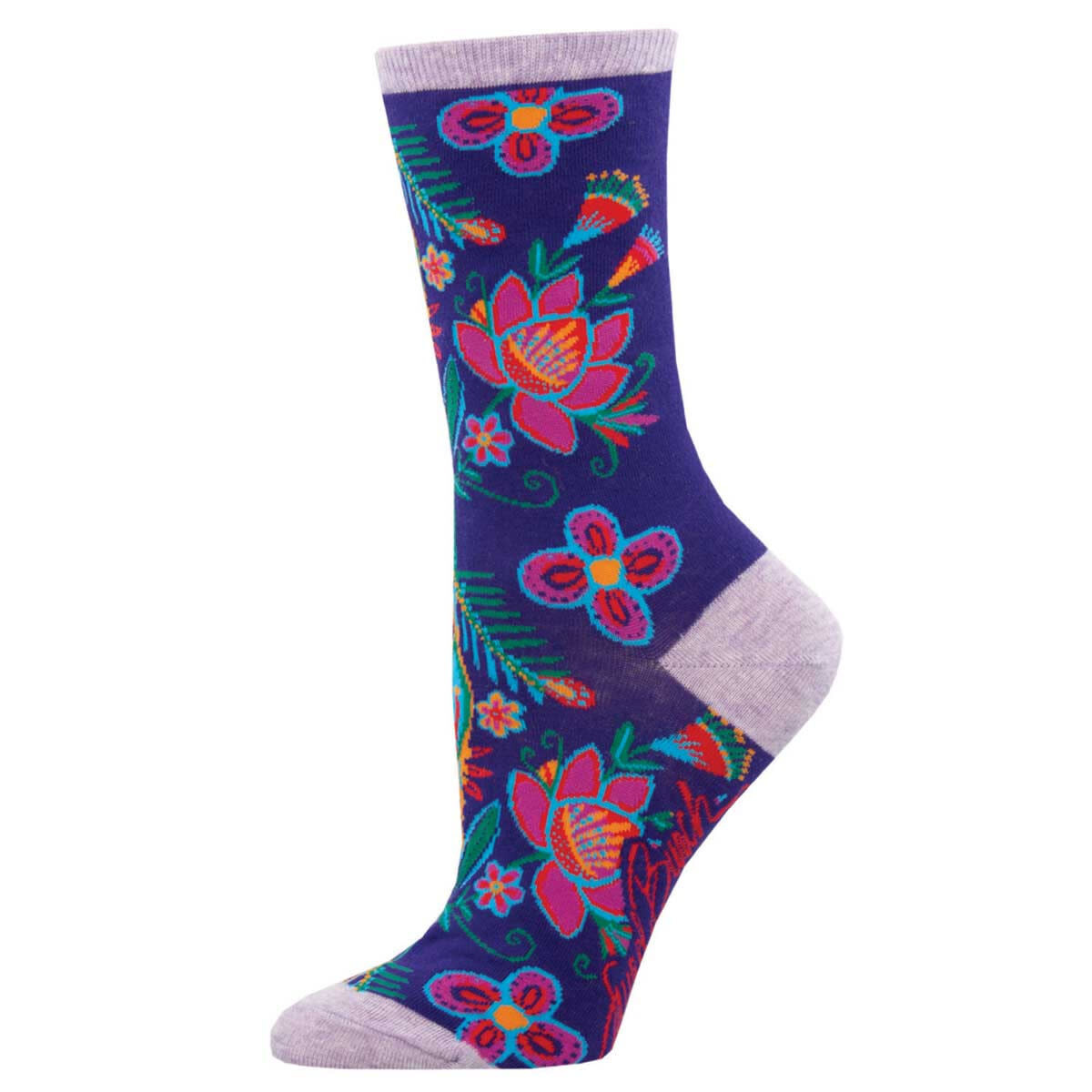 ALYSSA FLORAL WOMENS SOCK PURPLE