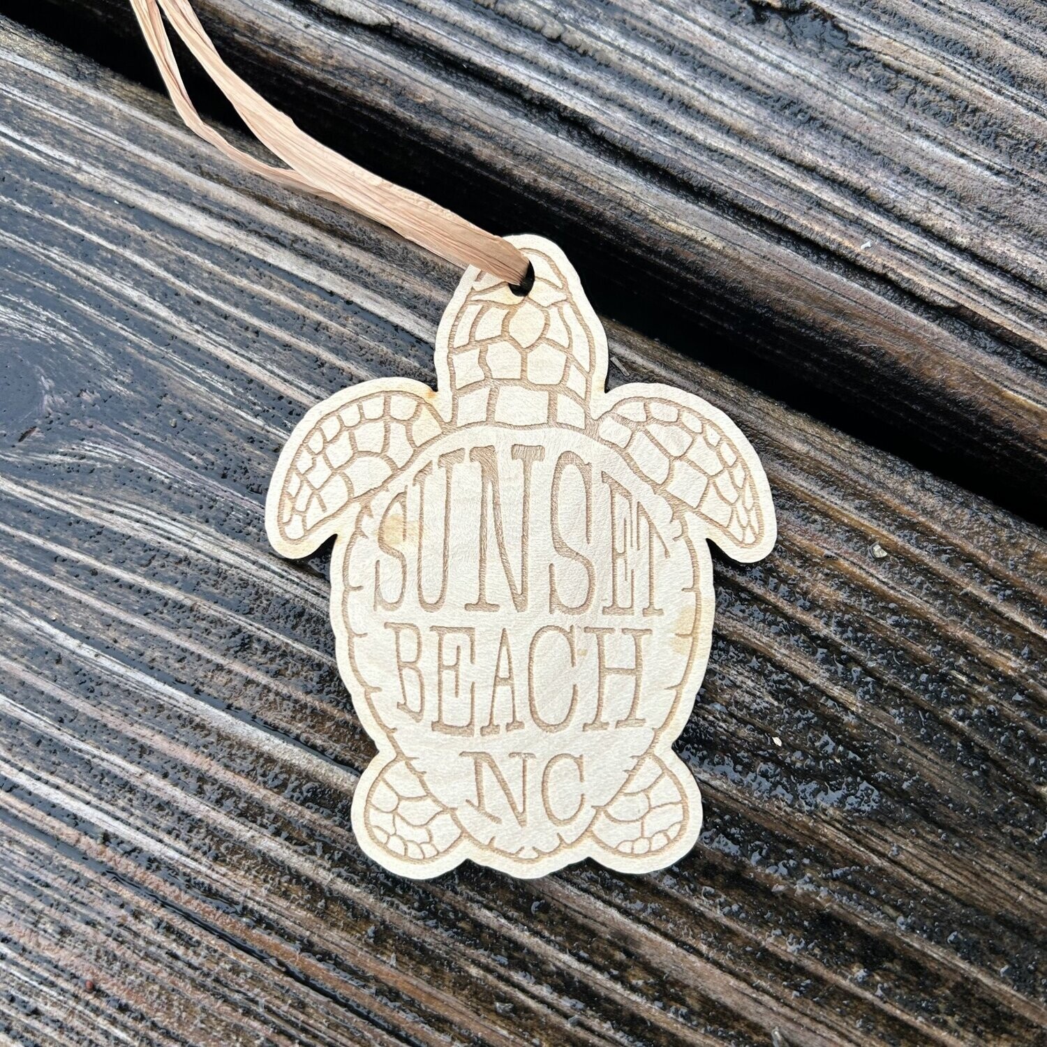 SBNC TURTLE SHELL WOOD ORNAMENT