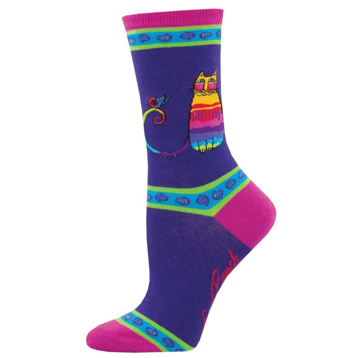 RAINBOW CAT WOMENS SOCK PURPLE