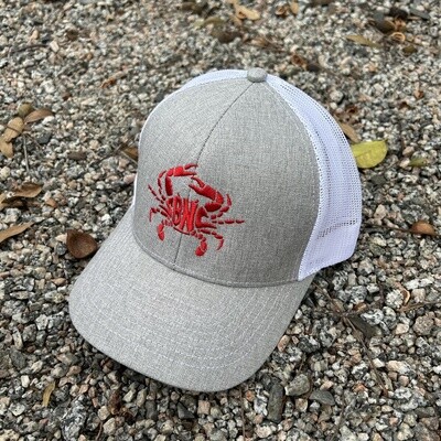 SBNC CRAB (RED) W/WHITE MESH TRUCKER CAP