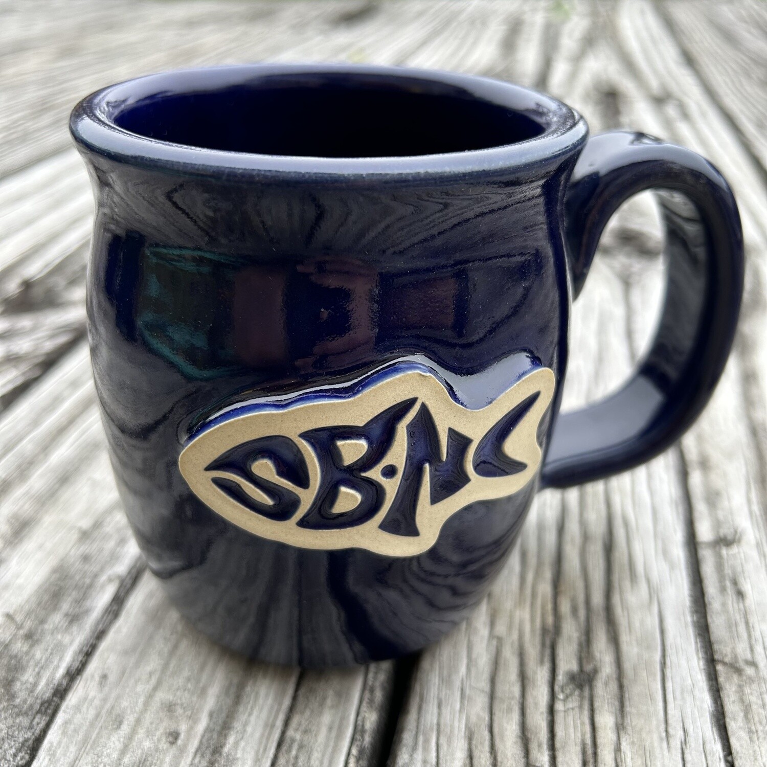 SBNC FISH POTTERY MUG ROYAL BLUE