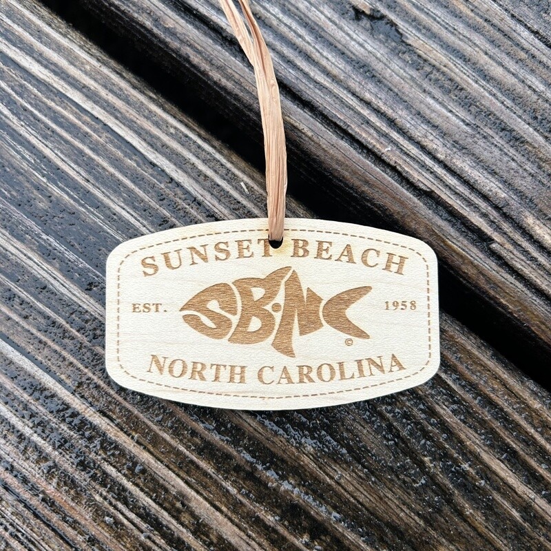 SBNC FISH BUCKLE WOOD ORNAMENT