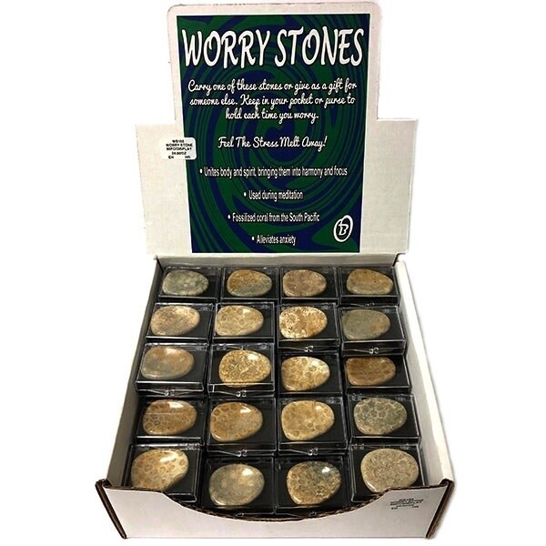 BOXED FOSSIL WORRY STONE