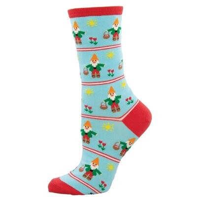 GARDEN GNOMES WOMENS SOCK BLUE