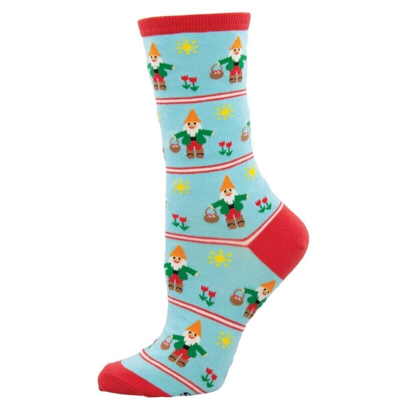 GARDEN GNOMES WOMENS SOCK BLUE