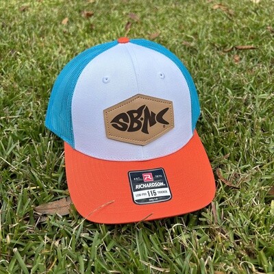SBNC FISH HEX PATCH CAP WHITE/AQUA/ORANGE 115