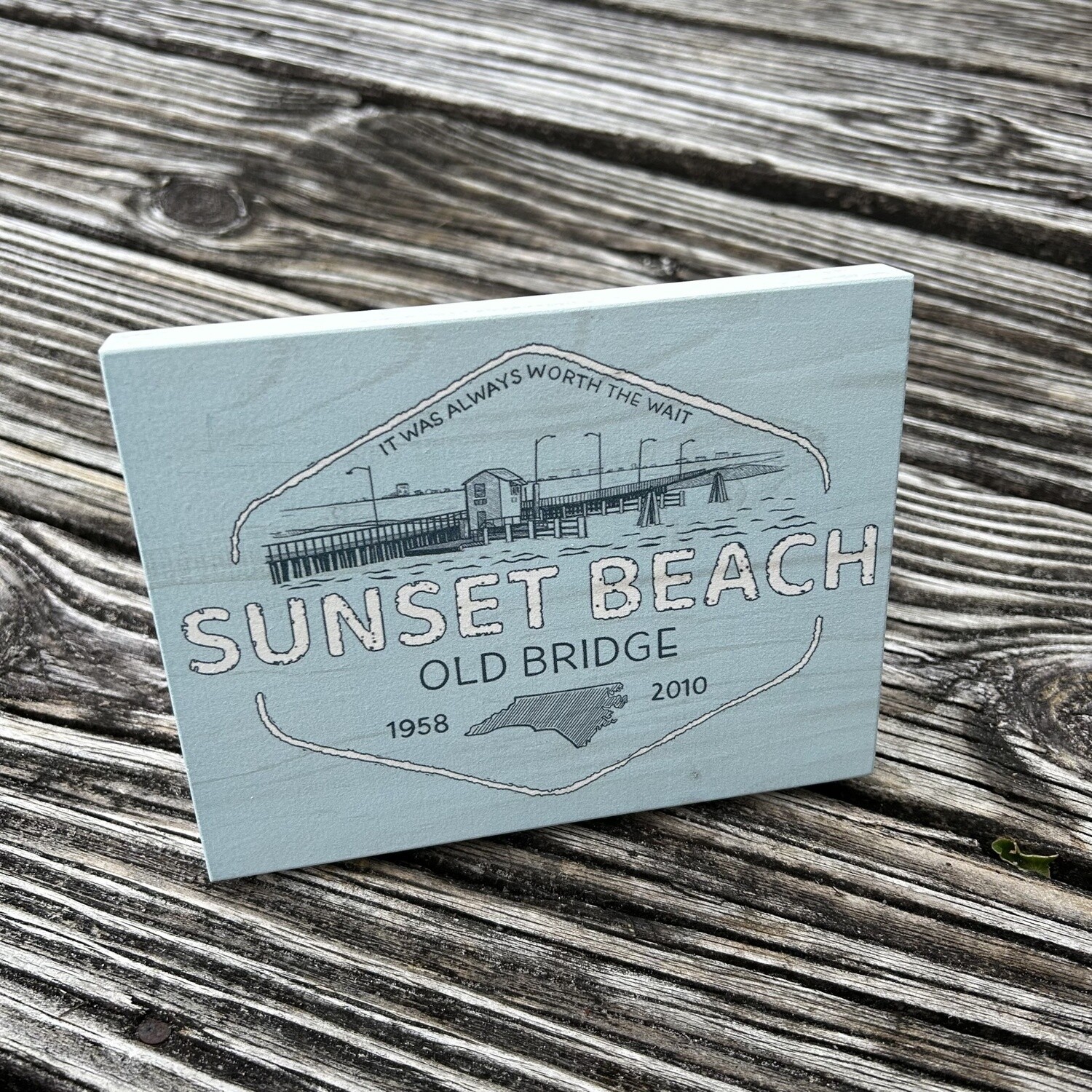 BLOCK OLD BRIDGE DIAMOND LT BLUE W/NAVY INK