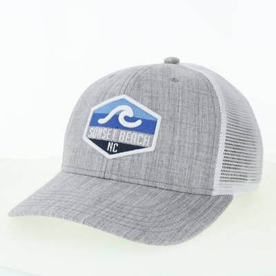 MELANGE POPUP HEX WAVE TRUCKER CAP GRAY