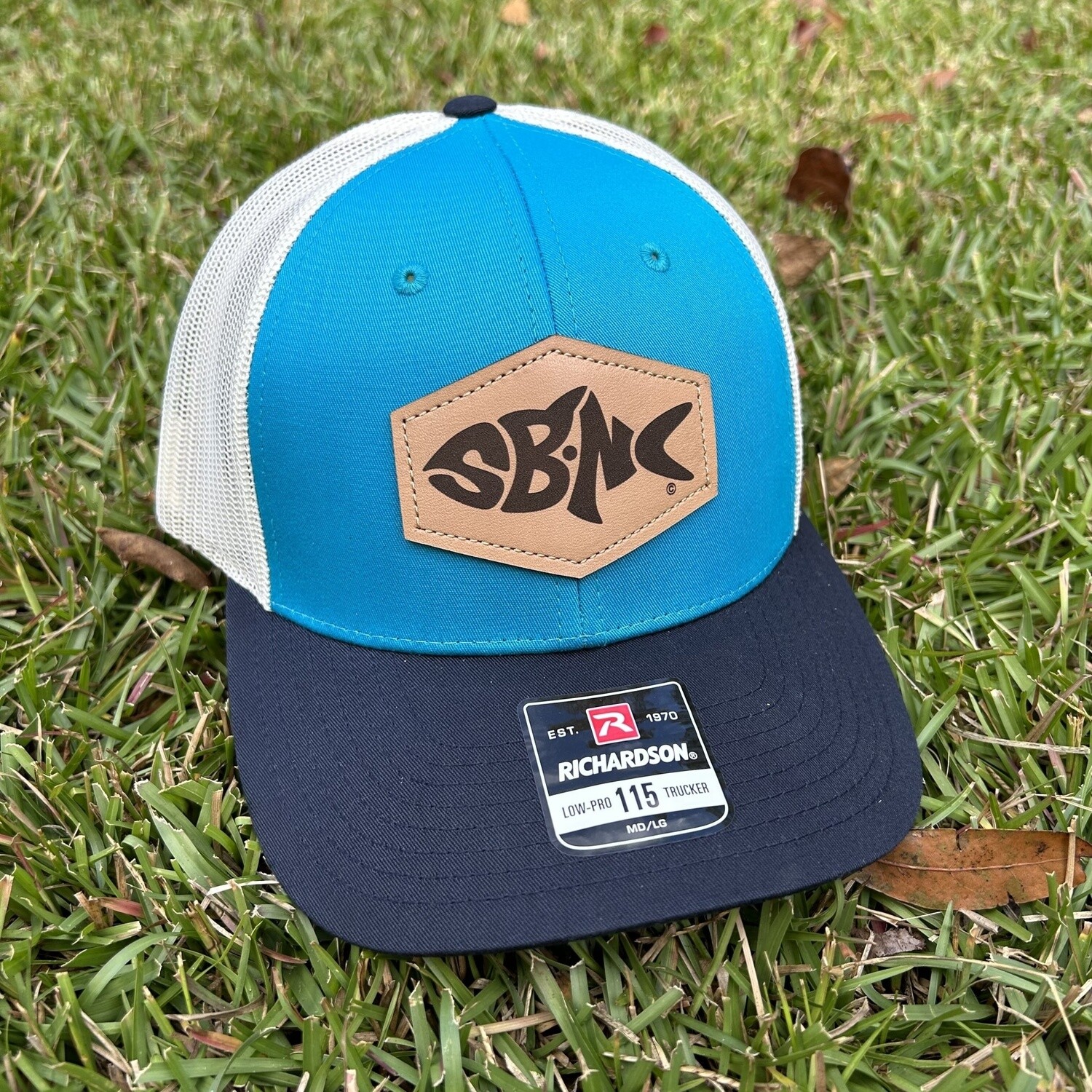 SBNC FISH HEX PATCH CAP AQUA/BIRCH/NAVY 115