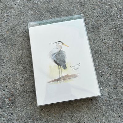 NOTECARD SET GREAT BLUE HERON 2