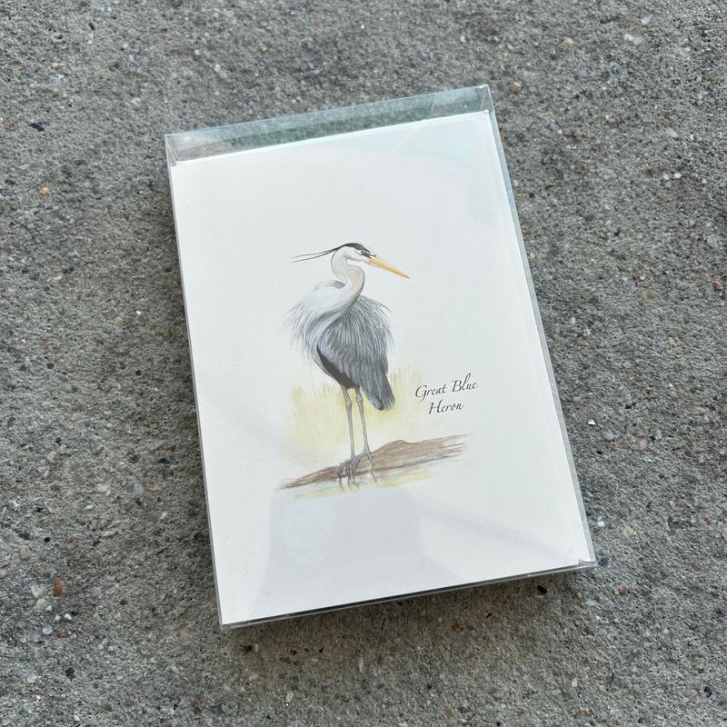 NOTECARD SET GREAT BLUE HERON 2