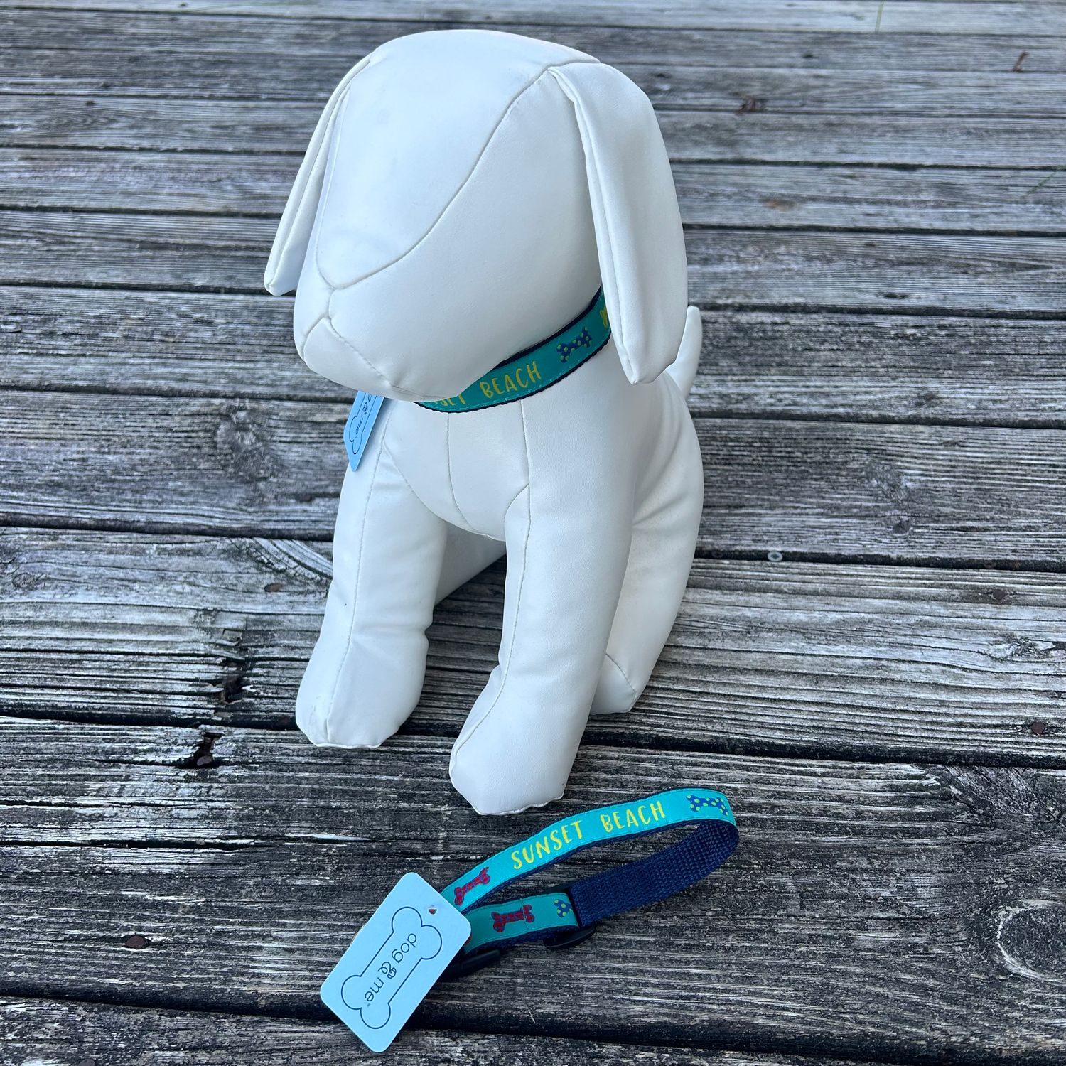 PET COLLAR SB PARTY BONES AQUA/NAVY SM