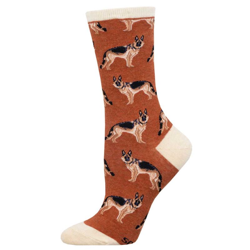 GERMAN SHEPHERD WOMENS SOCK IVORY HEATHER