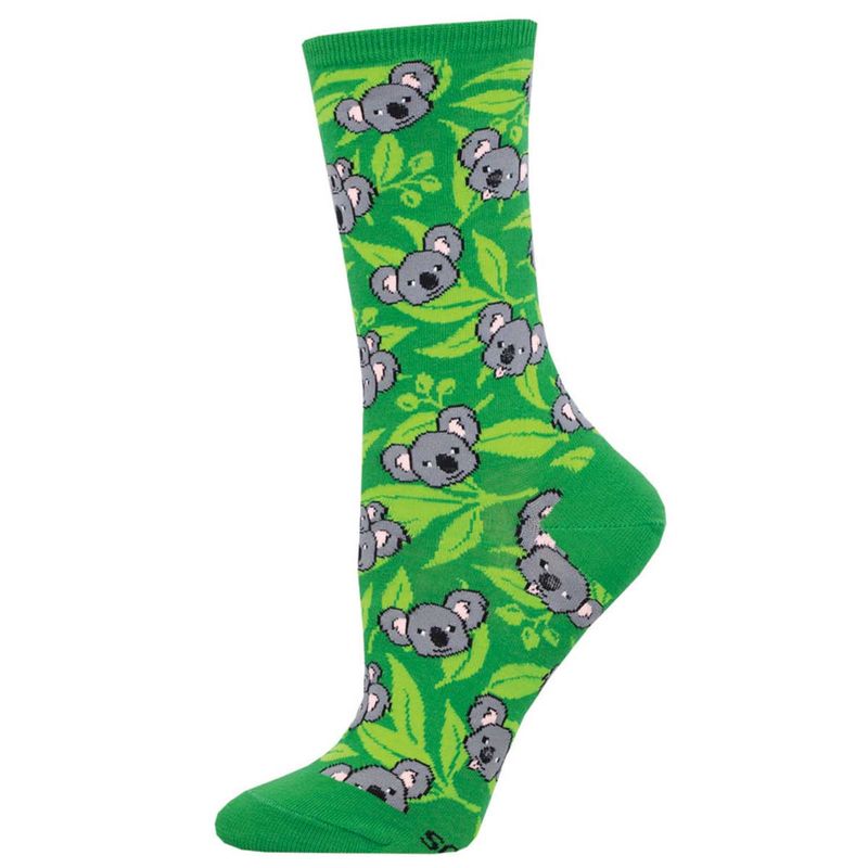 KOALA FACE WOMENS SOCK GREEN