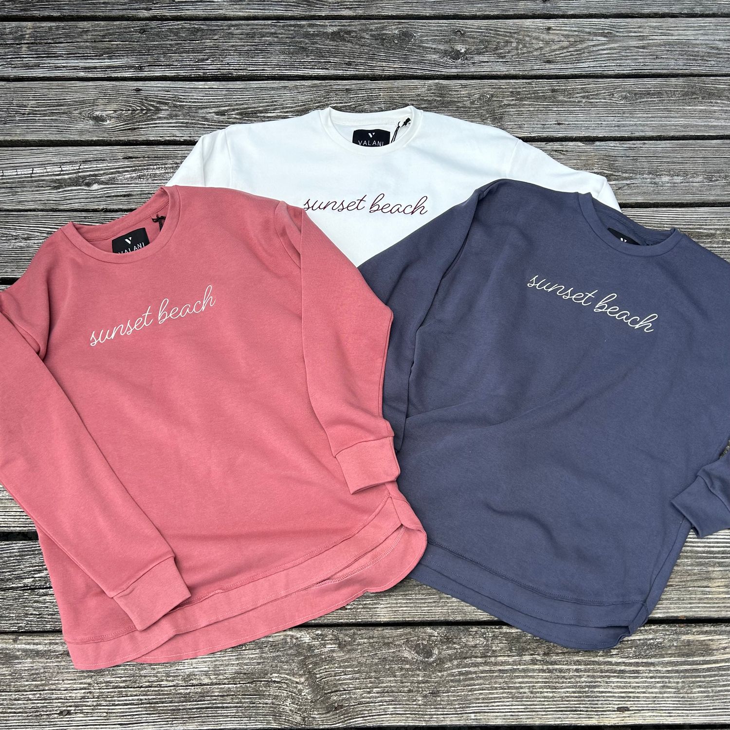 EMBROIDERED CURSIVE PONCHO CREW
