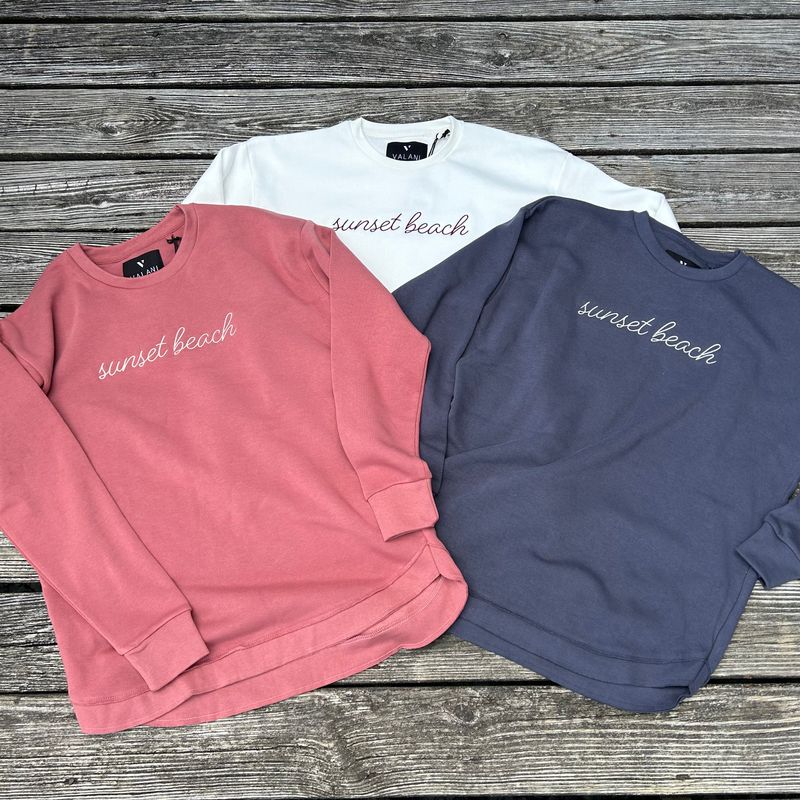 EMBROIDERED CURSIVE PONCHO CREW