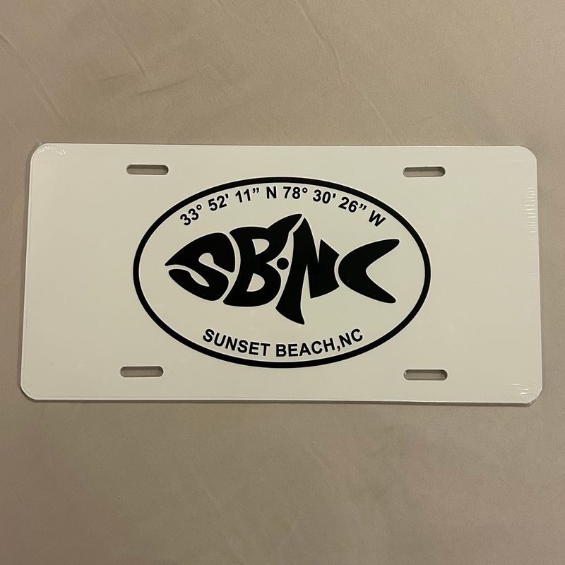 SBNC FISH LATLONG OVAL LICENSE PLATE