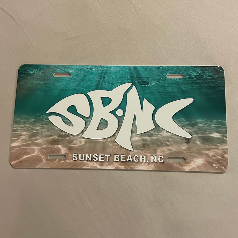 SBNC FISH WHITE UNDERWATER SCENE LICENSE PLATE