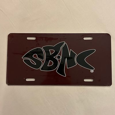 SBNC FISH BLACK &amp; GARNET LICENSE PLATE